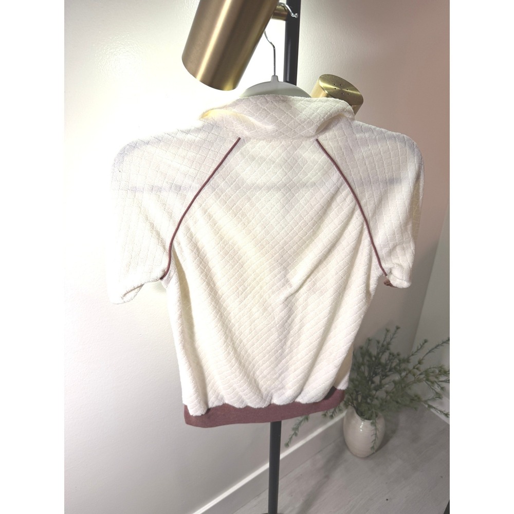 80s tenniscore Logistix Vtg Terry Contrast Piping diana preppy unisex euc Medium - Picture 2 of 6